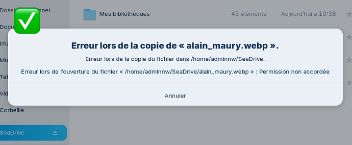 Alert msg on Linux wrong copy location