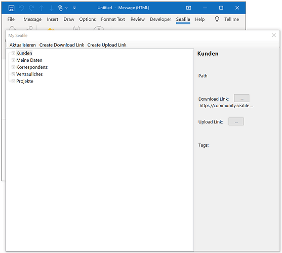 New Seafile Add In For Microsoft Outlook Ready For Testing Implemented Seafile Community Forum