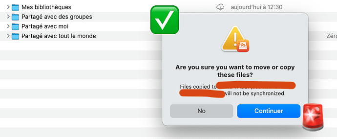 Alert msg on macOS wrong copy location